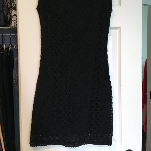 Black Crochet Dress with Lining - Picture 2 of 3